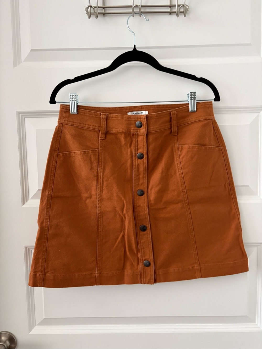 Madewell Rust Button-Front Mini Skirt
